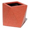 beton prizma saksi kirmizi renk 20x20x25cm
