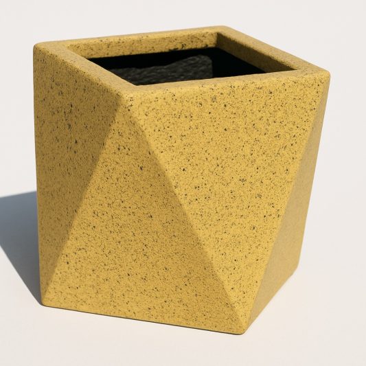 beton prizma saksi sari renk 20x20x25cm