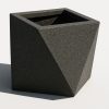 beton prizma saksi siyah renk 20x20x25cm