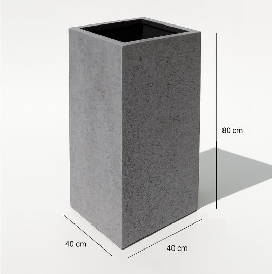 beton kare saksi 40x40x80cm