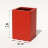 kare beton saksi kirmizi 25x25x40cm