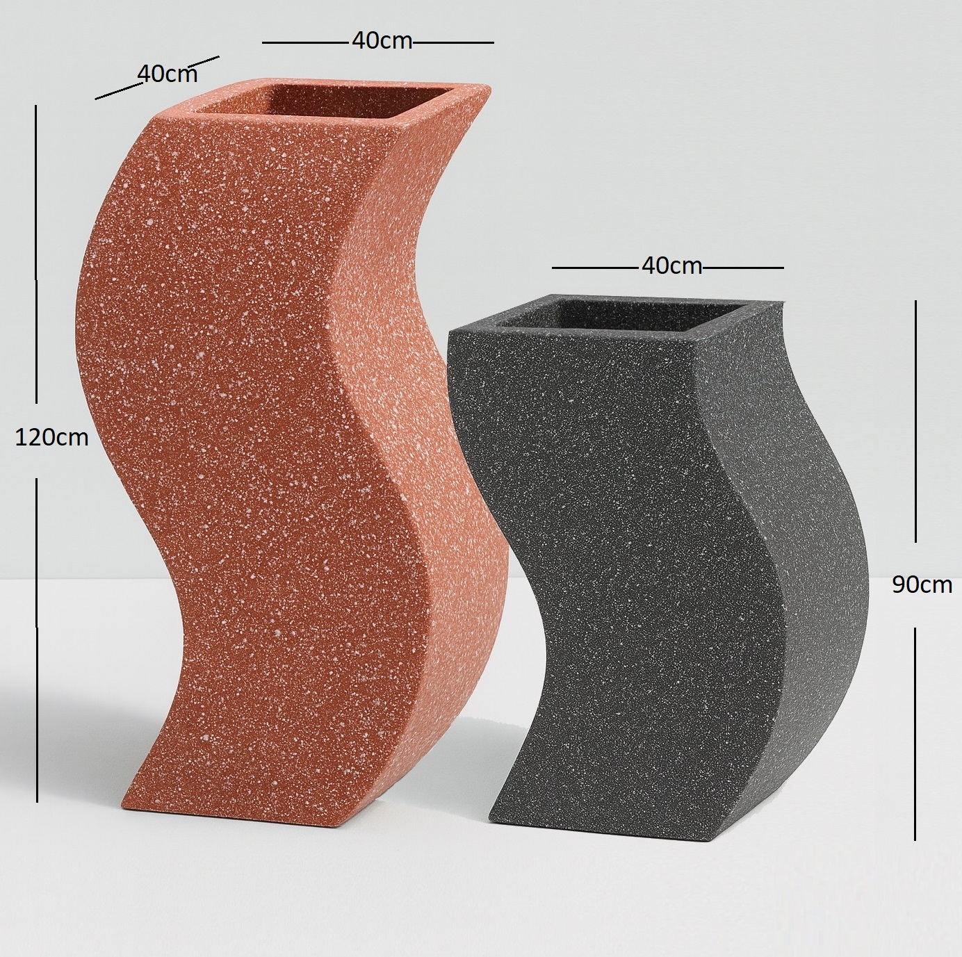 Dekoratif Beton Saksılar 40x40x120cm - 40x40x90cm 2 beton-dekoratif-saksilar