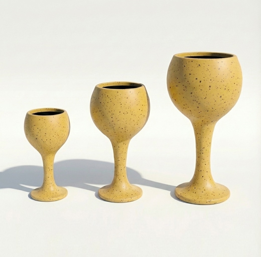 Beton Kadeh Saksı Seti 50x100cm-40x80cm-30x60cm 4 beton-saksi-seti