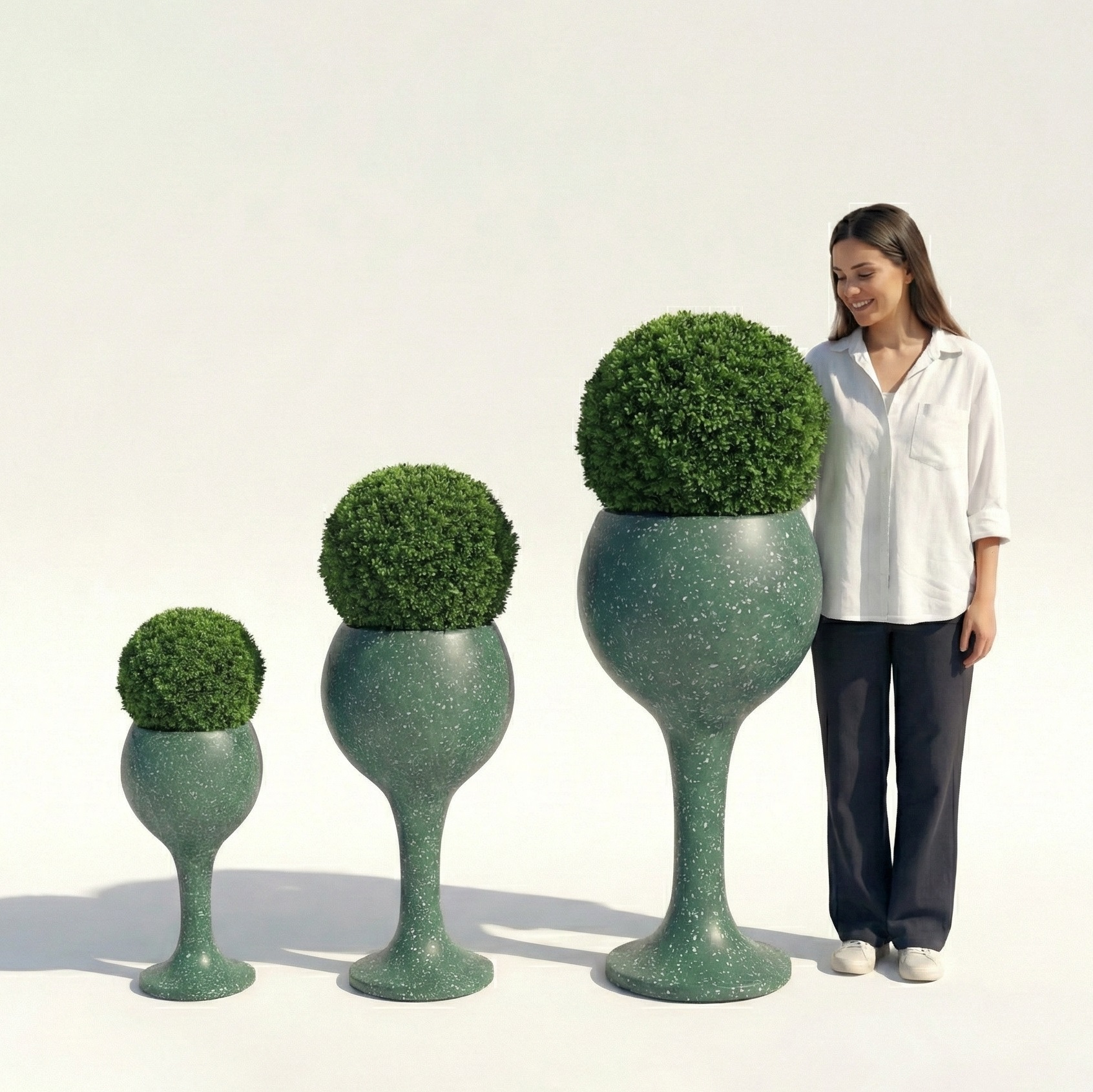 Beton Kadeh Saksı Seti 50x100cm-40x80cm-30x60cm 1 beton-saksi-seti