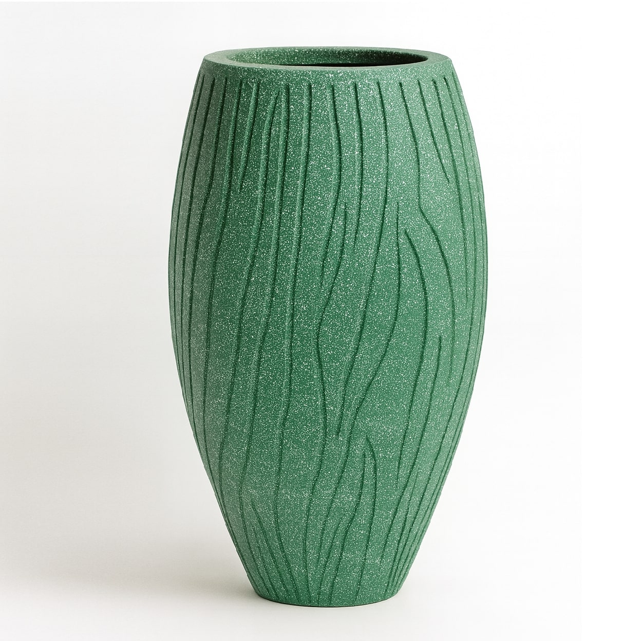 Beton Saksı Çizgili Desenli 29x49x72cm 8 desenli-beton-saksi-yesil