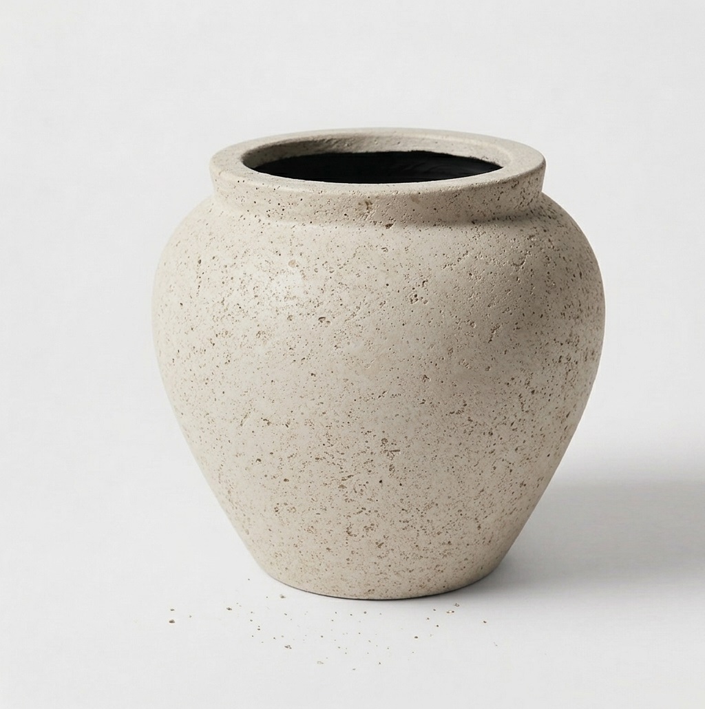 Dekoratif Hafif Beton Saksı 50x50cm 6 beton-kup-saksi-krem-50x50cm